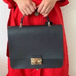 Furla Bella Large Black Satchel Bag